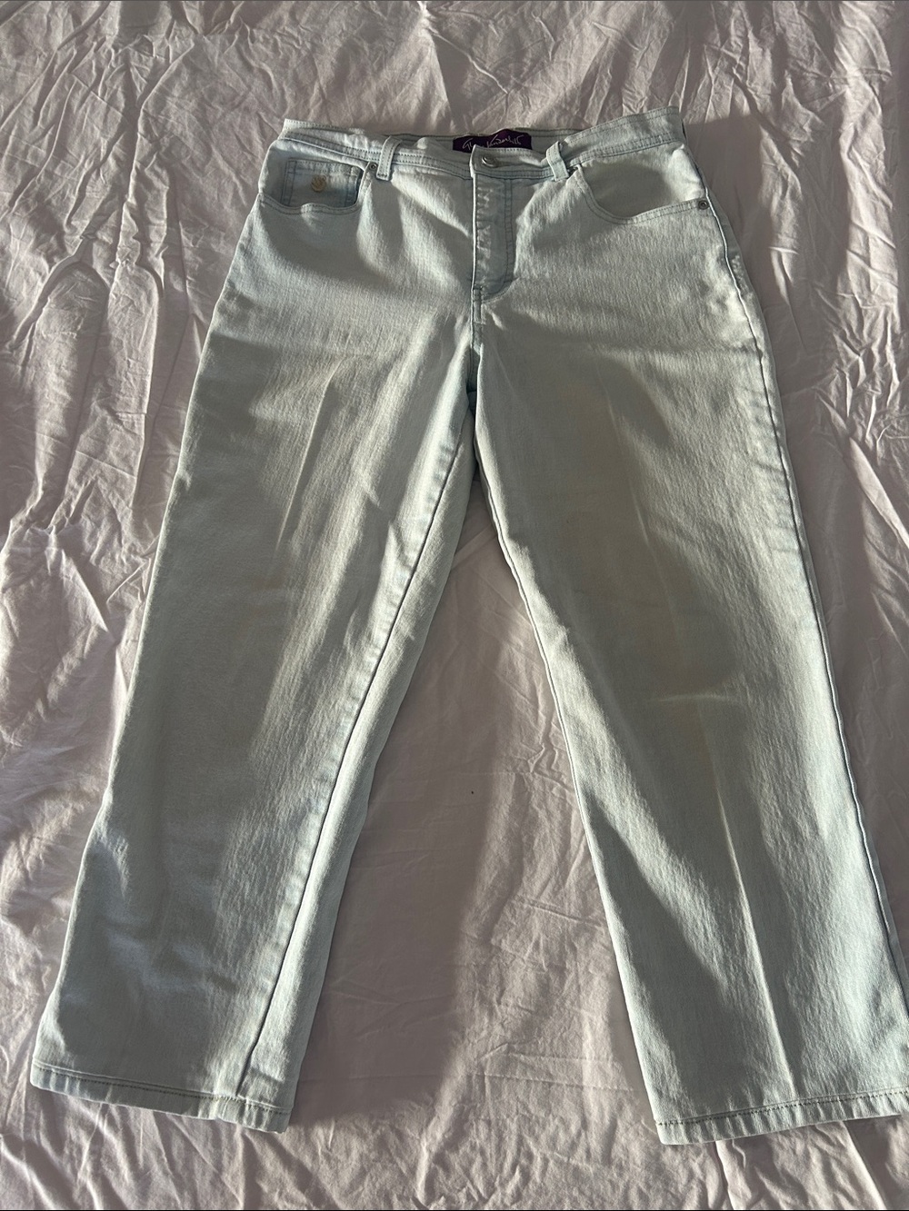 Gloria Vanderbilt Straight-Leg Jeans in Light Mint